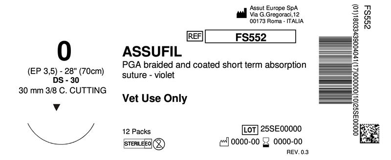 ASSUFIL veterinary sutures short absorption
